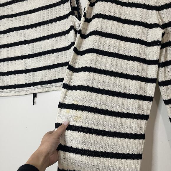 MNG BY MANGO black white striped knit 2 piece vest pants set L/XL - Picture 11 of 12